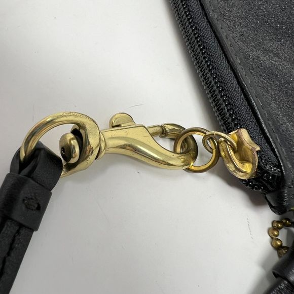 Coach wallet Black Glitter Wristlet coin ID purse gold hardware - Picture 11 of 14